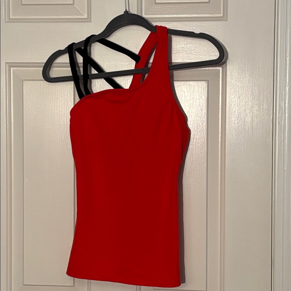 Red and Black Strappy Tank Top